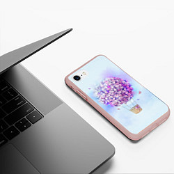 Чехол iPhone 7/8 матовый Air flowers, цвет: 3D-светло-розовый — фото 2