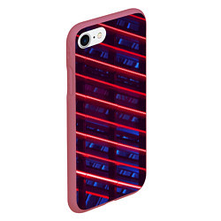 Чехол iPhone 7/8 матовый Неоновые полосы, цвет: 3D-малиновый — фото 2