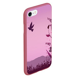 Чехол iPhone 7/8 матовый Природа, цвет: 3D-малиновый — фото 2