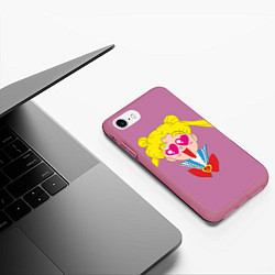 Чехол iPhone 7/8 матовый Банни Цукино, цвет: 3D-малиновый — фото 2
