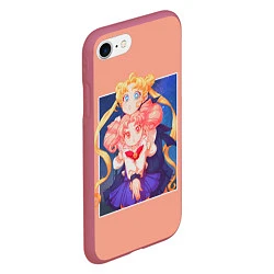 Чехол iPhone 7/8 матовый Sailor Moon Сейлор Мун, цвет: 3D-малиновый — фото 2