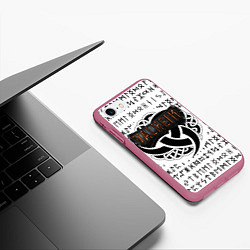 Чехол iPhone 7/8 матовый Valheim, цвет: 3D-малиновый — фото 2