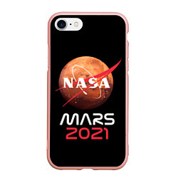 Чехол iPhone 7/8 матовый NASA Perseverance, цвет: 3D-светло-розовый