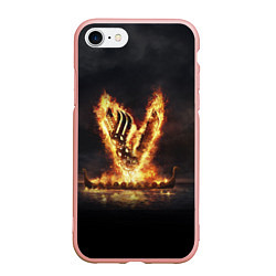 Чехол iPhone 7/8 матовый Викинги Vikings спина Z, цвет: 3D-светло-розовый