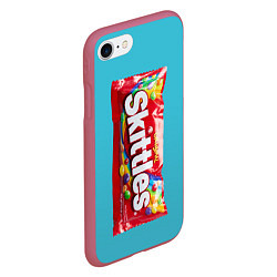 Чехол iPhone 7/8 матовый Skittles original, цвет: 3D-малиновый — фото 2