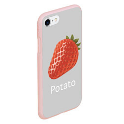 Чехол iPhone 7/8 матовый Strawberry potatoes, цвет: 3D-светло-розовый — фото 2