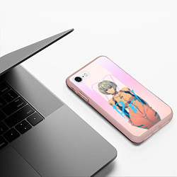 Чехол iPhone 7/8 матовый Rei Ayanami, цвет: 3D-светло-розовый — фото 2