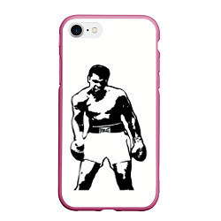 Чехол iPhone 7/8 матовый The Greatest Muhammad Ali, цвет: 3D-малиновый