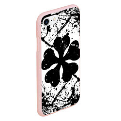 Чехол iPhone 7/8 матовый Черный клевер,, цвет: 3D-светло-розовый — фото 2