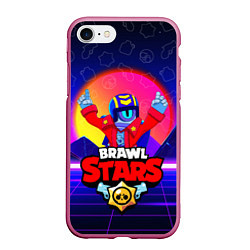 Чехол iPhone 7/8 матовый BRAWL STARS STU, цвет: 3D-малиновый