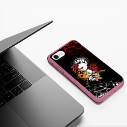 Чехол iPhone 7/8 матовый ONE-PUNCH MAN ВАНПАНЧМЕН, цвет: 3D-малиновый — фото 2