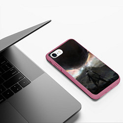Чехол iPhone 7/8 матовый Dark Souls,bloodborne, art, dark, gaming, ps4, цвет: 3D-малиновый — фото 2