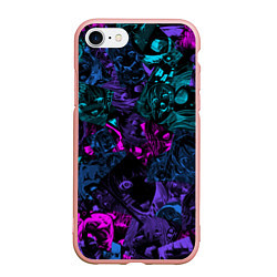 Чехол iPhone 7/8 матовый Neon Ahegao, цвет: 3D-светло-розовый