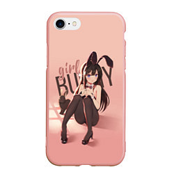 Чехол iPhone 7/8 матовый Bunny Girl, цвет: 3D-светло-розовый