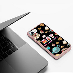 Чехол iPhone 7/8 матовый НЕТ НЕ СЛИПНЕТСЯ, цвет: 3D-светло-розовый — фото 2