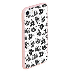 Чехол iPhone 7/8 матовый Акварельные панды паттерн, цвет: 3D-светло-розовый — фото 2