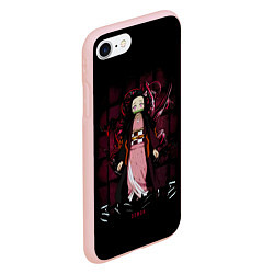 Чехол iPhone 7/8 матовый Nezuko Kamado Kimetsu no Yaiba, цвет: 3D-светло-розовый — фото 2