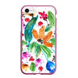 Чехол iPhone 7/8 матовый Весна, цвет: 3D-малиновый