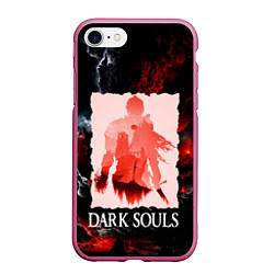 Чехол iPhone 7/8 матовый DARKSOULS GAME, цвет: 3D-малиновый