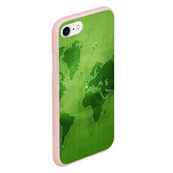 Чехол iPhone 7/8 матовый Карта мира, цвет: 3D-светло-розовый — фото 2