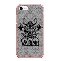 Чехол iPhone 7/8 матовый Valheim Viking dark, цвет: 3D-светло-розовый
