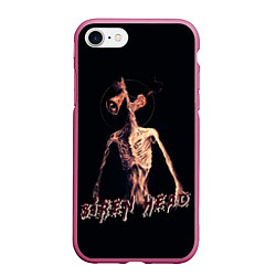 Чехол iPhone 7/8 матовый Siren Head Надпись, цвет: 3D-малиновый