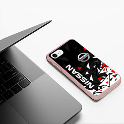 Чехол iPhone 7/8 матовый NISSAN НИССАН ОСКОЛКИ, цвет: 3D-светло-розовый — фото 2