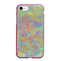 Чехол iPhone 7/8 матовый Цветные лепестки, цвет: 3D-малиновый
