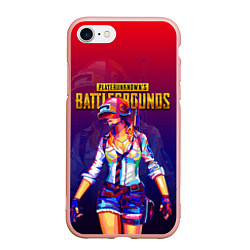 Чехол iPhone 7/8 матовый PUBG GIRL ПАБГ ДЕВУШКА, цвет: 3D-светло-розовый