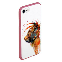 Чехол iPhone 7/8 матовый Орангутанг, цвет: 3D-малиновый — фото 2