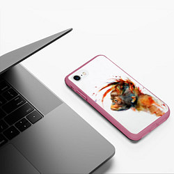 Чехол iPhone 7/8 матовый Орангутанг, цвет: 3D-малиновый — фото 2
