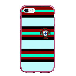 Чехол iPhone 7/8 матовый Сборная Португалии, цвет: 3D-малиновый