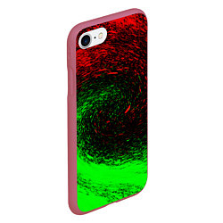 Чехол iPhone 7/8 матовый КРАСНАЯ И ЗЕЛЕНАЯ КРАСКА, цвет: 3D-малиновый — фото 2