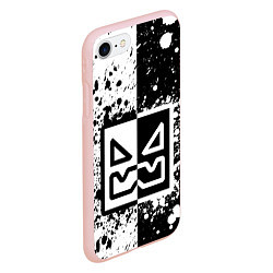 Чехол iPhone 7/8 матовый Geometry Dash: Black, цвет: 3D-светло-розовый — фото 2