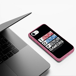 Чехол iPhone 7/8 матовый TOP GAMER ТОП ГЕЙМЕР, цвет: 3D-малиновый — фото 2
