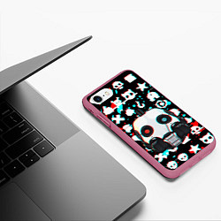 Чехол iPhone 7/8 матовый ЛЮБОВЬ СМЕРТЬ И РОБОТЫ ГЛИТЧ, цвет: 3D-малиновый — фото 2