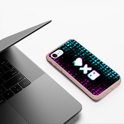 Чехол iPhone 7/8 матовый ЛЮБОВЬ СМЕРТЬ И РОБОТЫ, цвет: 3D-светло-розовый — фото 2