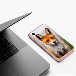 Чехол iPhone 7/8 матовый Рыжая лисица, цвет: 3D-светло-розовый — фото 2
