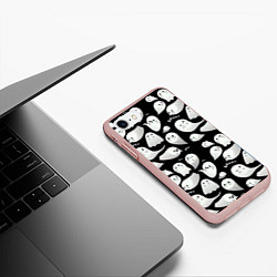 Чехол iPhone 7/8 матовый Boo Привидения, цвет: 3D-светло-розовый — фото 2