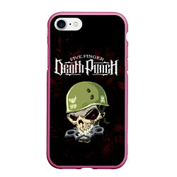 Чехол iPhone 7/8 матовый Five Finger Death Punch, цвет: 3D-малиновый