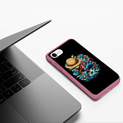 Чехол iPhone 7/8 матовый One Piece Retro Style, цвет: 3D-малиновый — фото 2