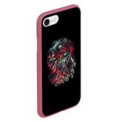 Чехол iPhone 7/8 матовый Attack on titan Retro Style, цвет: 3D-малиновый — фото 2