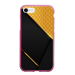 Чехол iPhone 7/8 матовый 3D BLACK & GOLD, цвет: 3D-малиновый