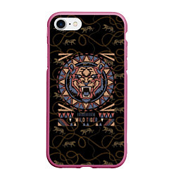 Чехол iPhone 7/8 матовый WILD TIGER, цвет: 3D-малиновый