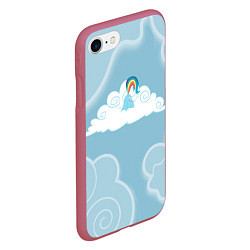 Чехол iPhone 7/8 матовый Rainbow in cloud, цвет: 3D-малиновый — фото 2