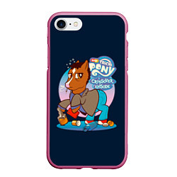Чехол iPhone 7/8 матовый Pony x Bojack, цвет: 3D-малиновый