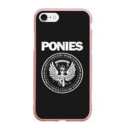 Чехол iPhone 7/8 матовый Pony x Ramones, цвет: 3D-светло-розовый