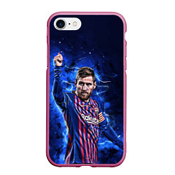 Чехол iPhone 7/8 матовый Lionel Messi Barcelona 10, цвет: 3D-малиновый