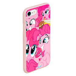 Чехол iPhone 7/8 матовый Pinkie Pie pattern, цвет: 3D-светло-розовый — фото 2