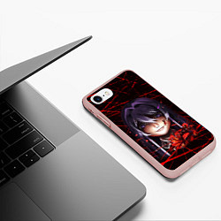 Чехол iPhone 7/8 матовый Doki Doki Literature Club Юри, цвет: 3D-светло-розовый — фото 2